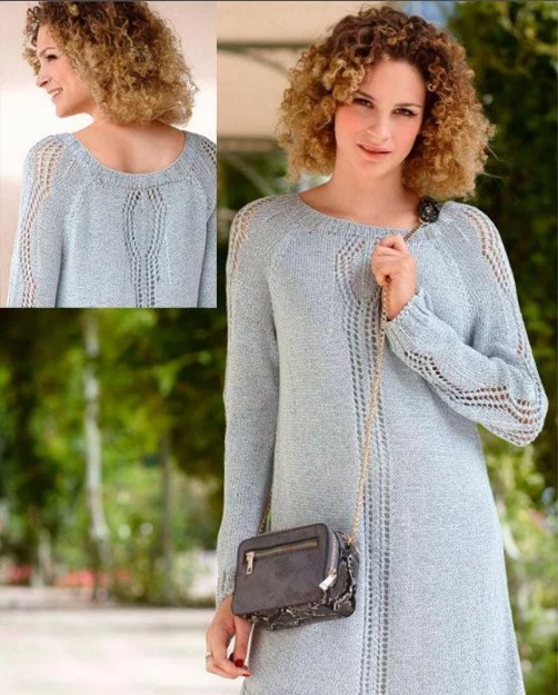 Raglan top dress for women gray