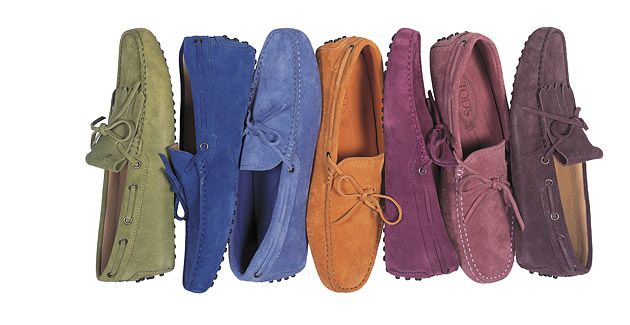 Multi-colored men's moccasins