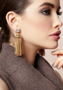 beige tassel earrings