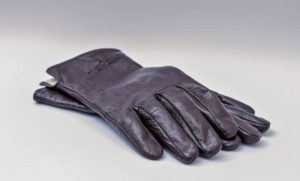 black leather gloves