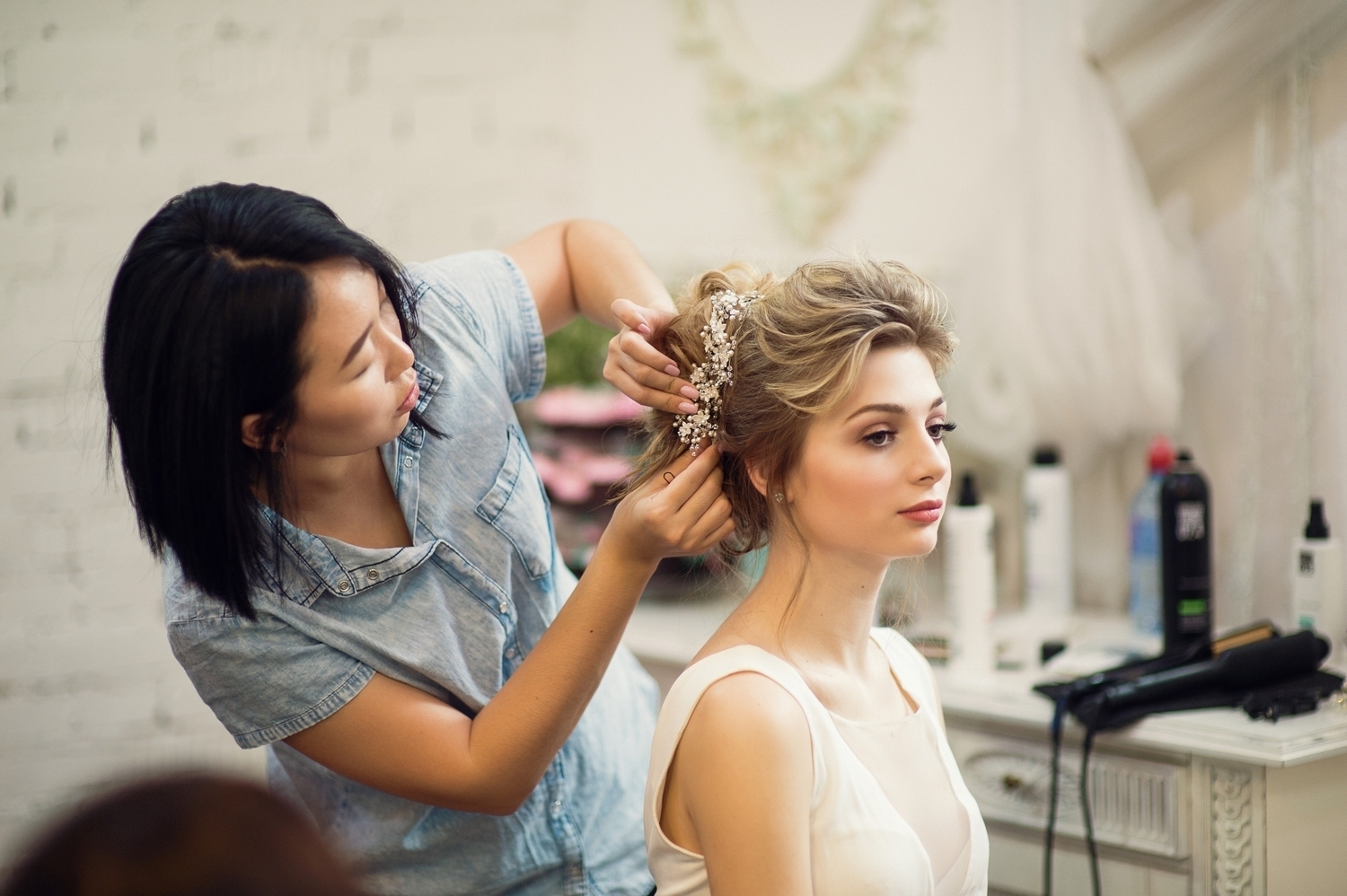 travailler sur la coiffure