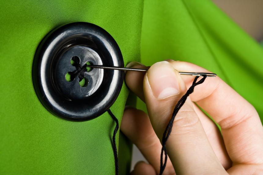 sew a button crosswise