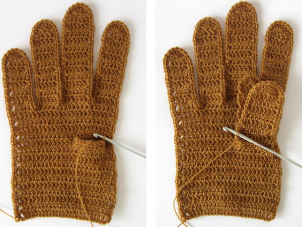 guantes de crochet