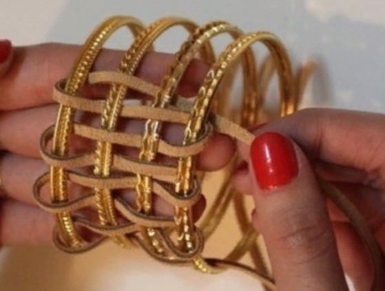 pulsera de cuero como tejer