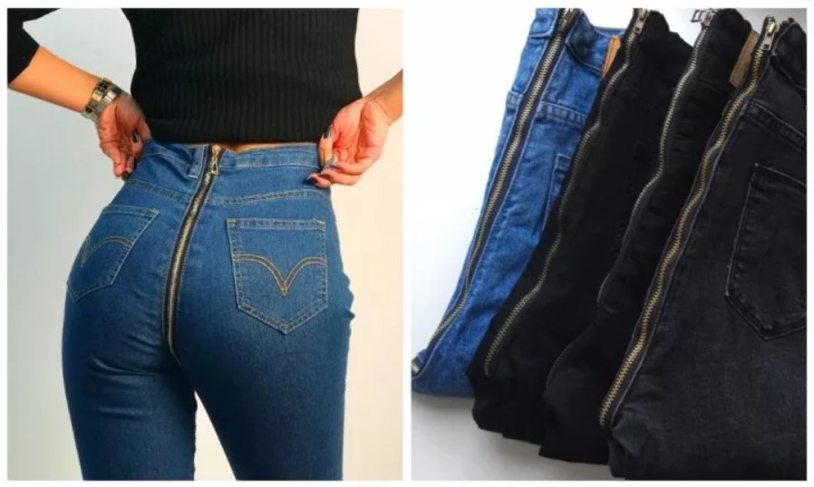 Jeans mit Reißverschluss am Gesäß 8