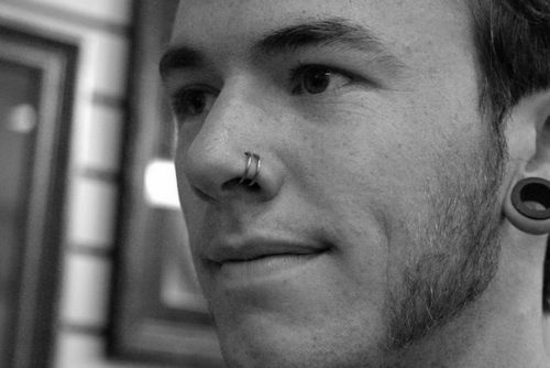 man's nose ring