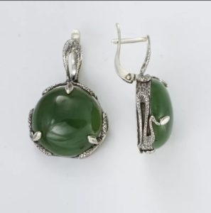 boucles d'oreilles en pierre avec jade