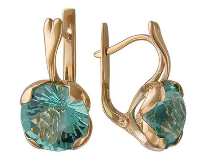 anting-anting batu dengan aquamarine hijau