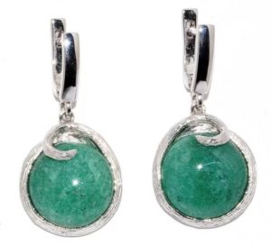 boucles d'oreilles pierre avec aventurine verte 2