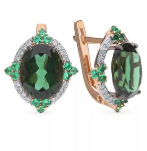 boucles d'oreilles pierre avec tourmaline verte 3