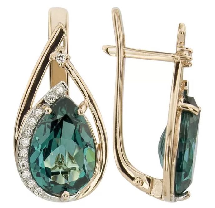 boucles d'oreilles en pierre avec tourmaline verte