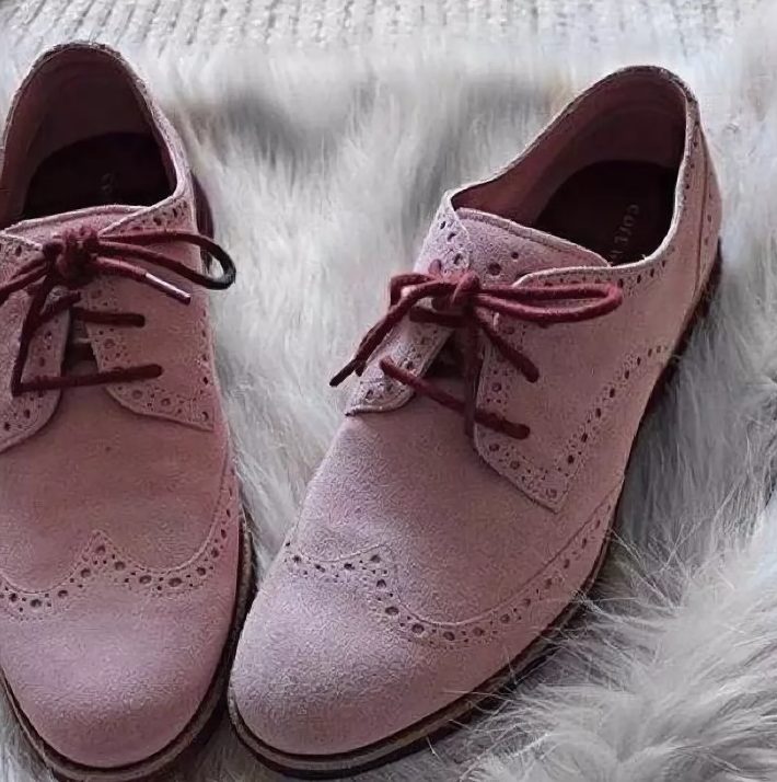 nubuck pambabaeng pink na sapatos