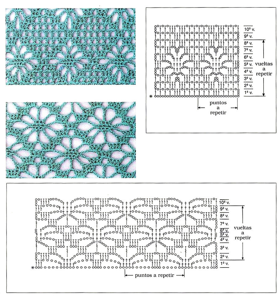 guantes crochet calado rombos 1