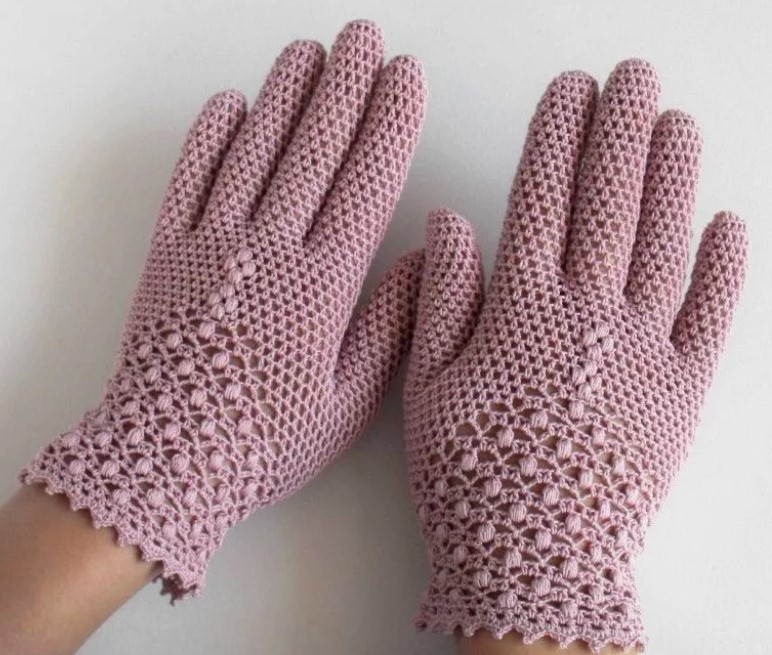 guantes de crochet calados