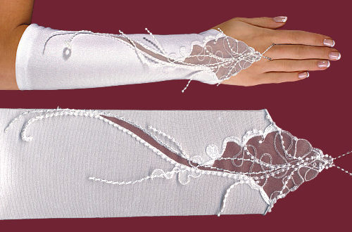 gants de mariage sans doigts en dentelle