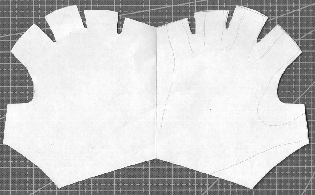 Fingerlose Handschuhe, Papiermuster 2