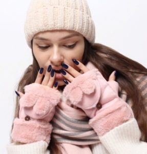 pink transformer gloves with girl