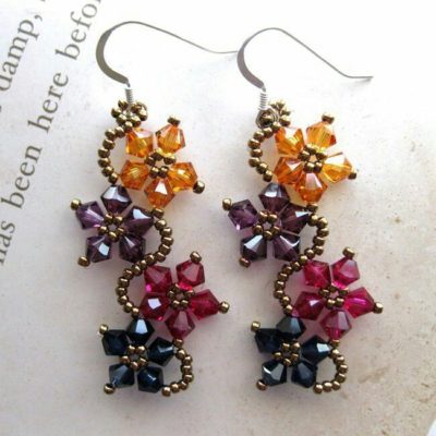 earrings made of beads and beads