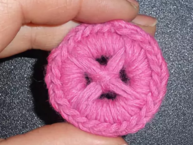 knit a button from a ring