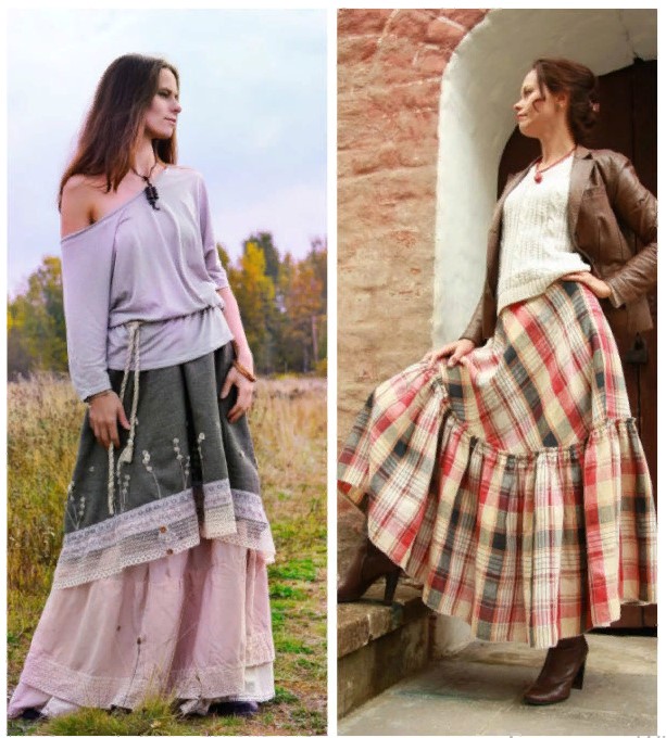 A-line sukně boho styl 2