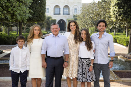 Rania Al-Abdullah con la sua famiglia