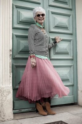 Floor-length skirt for women over 50