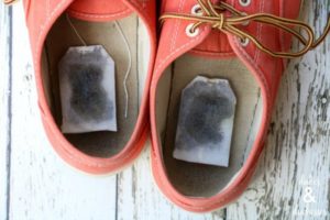 Tea bags for shoe odor