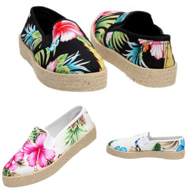 Espadrilles met bloemen