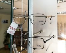 glasses on display