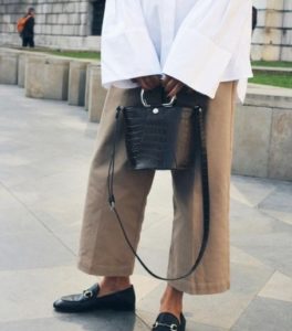 loafers with culottes