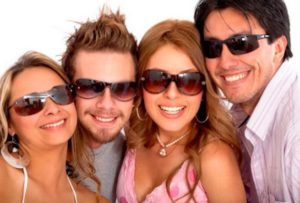 family with polaroid glasses