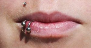 lip piercing