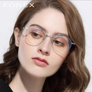 lunettes rondes transparentes