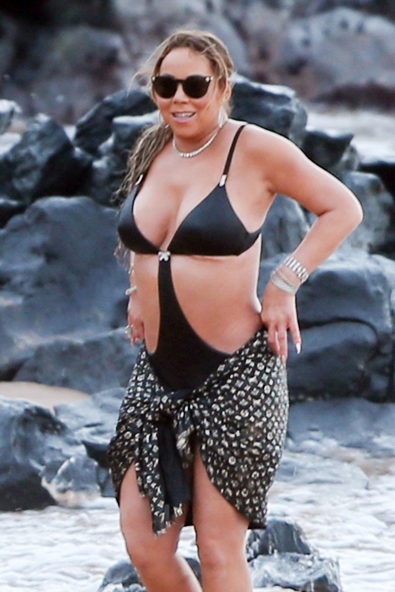 Mariah Carey on the beach