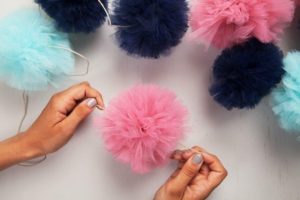 tulle pom poms