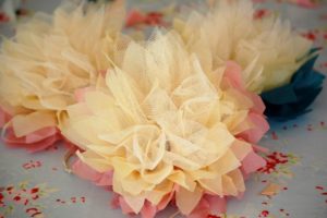 flowers from old tulle