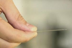 prick your finger with a needle