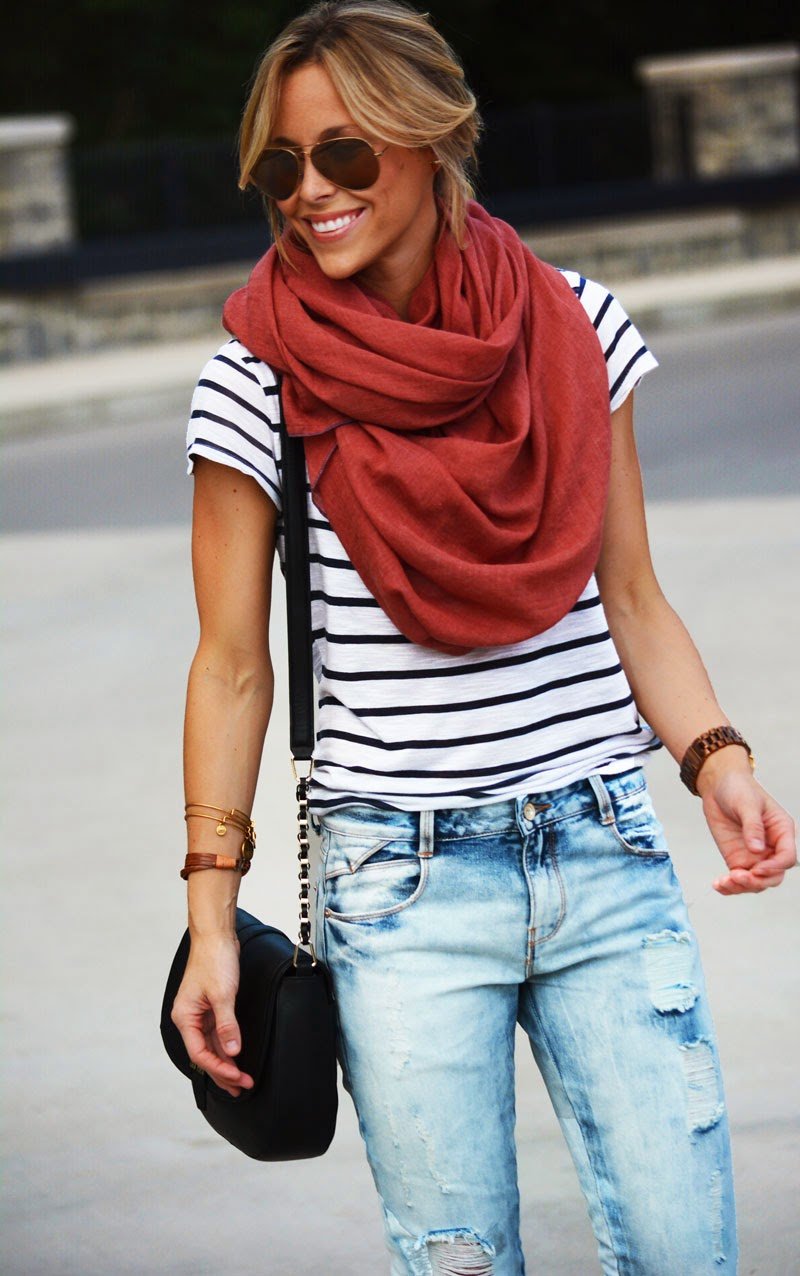 with scarf