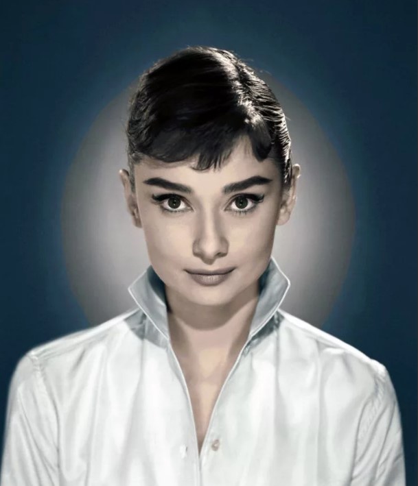 Audrey em uma camisa