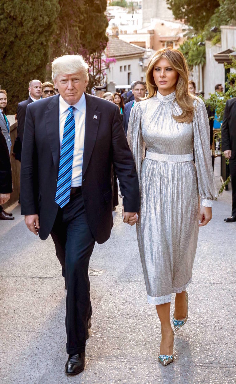 Melania Trump med sin man