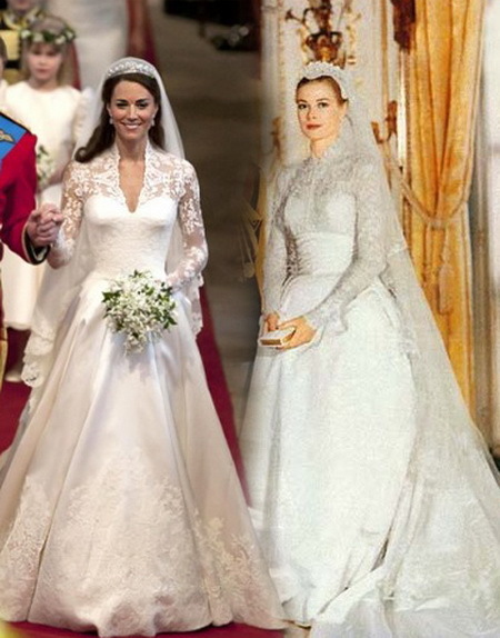 Brudekjole af Grace Kelly og Kate Middleton