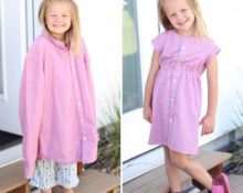 How to turn daddy's shirt into daughter's dress