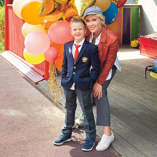 Maria Kulikova avec son fils