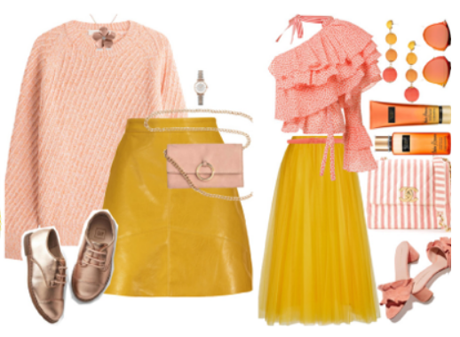 light colors in clothes yellow and pink