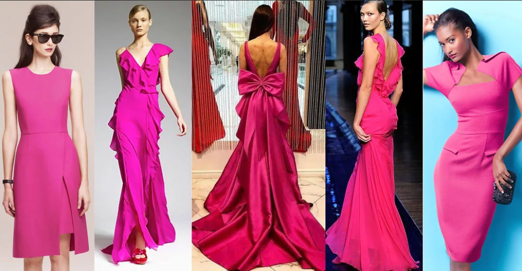 estilos de vestido fucsia