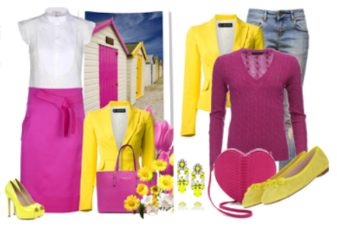 fuchsia et jaune dans les vêtements