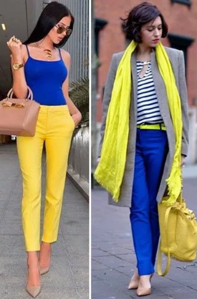 style romantique bleu et jaune