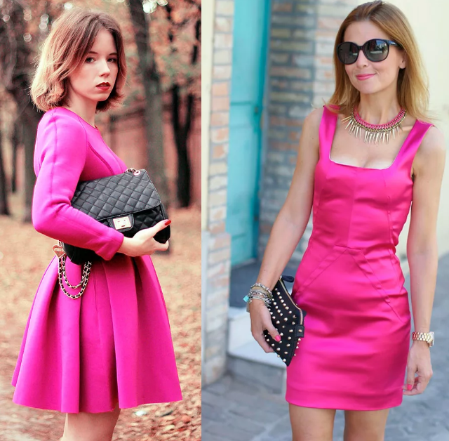 mini vestidos fucsia