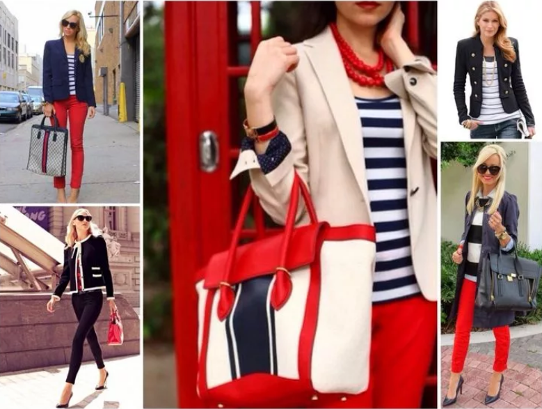 nautical style blue and red color