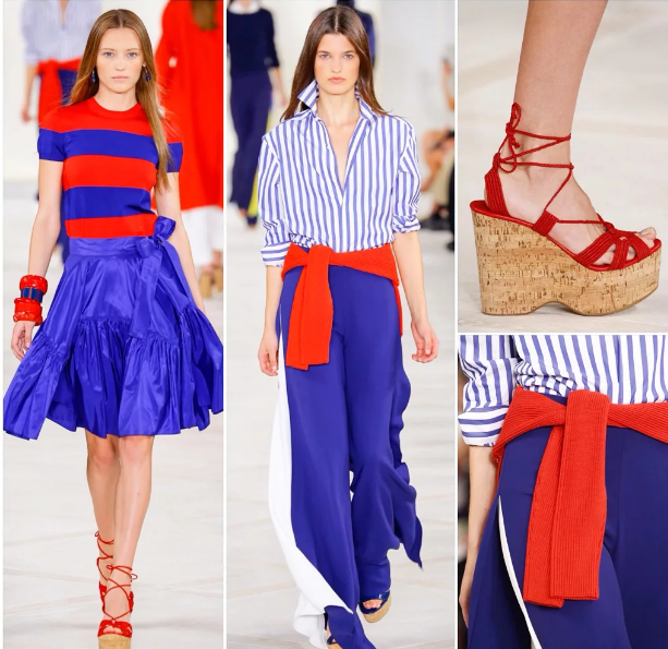 nautical style stripes red blue and white